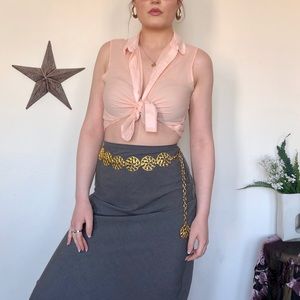 3/$20 | sleeveless button up collared crop top